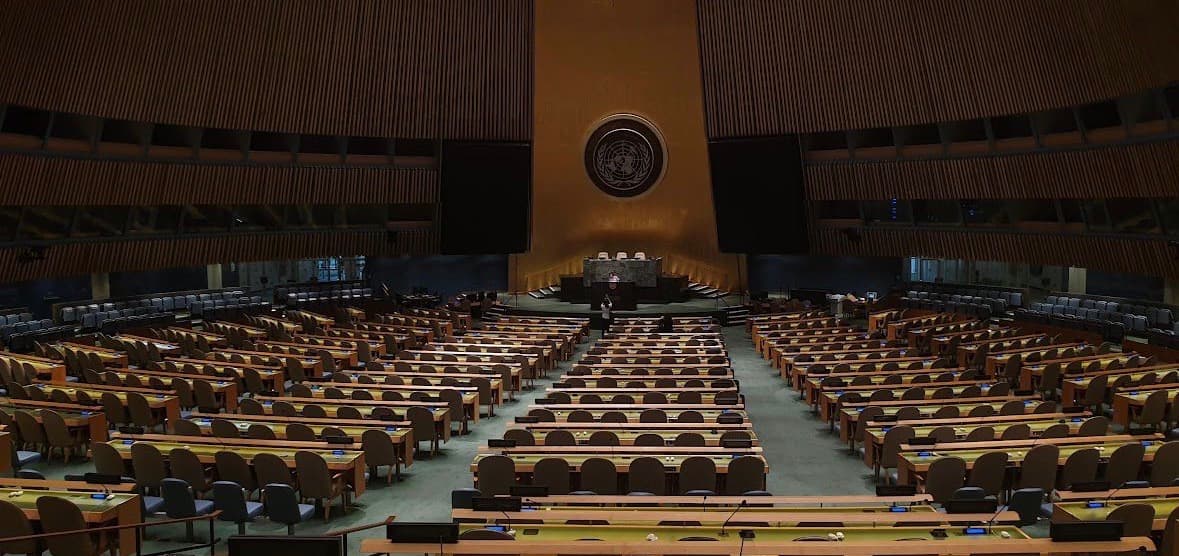 The United Nations General Assembly Hall in New York. © Natasha Tarek El-Maissi